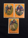 3 Card Lot of 1958 Topps Football Cards - #14, #15, #16 Vintage Football Cards