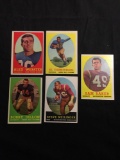 5 Card Lot of 1958 Topps Football Cards - #30, #31, #32, #33, #34 Vintage Football Cards