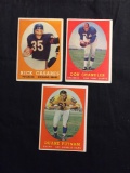 3 Card Lot of 1958 Topps Football Cards - #53, #54, #55 Vintage Football Cards