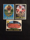3 Card Lot of 1958 Topps Football Cards - #67, #68, #69 Vintage Football Cards