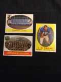 3 Card Lot of 1958 Topps Football Cards - #115, #116, #117 Vintage Football Cards