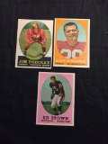 3 Card Lot of 1958 Topps Football Cards - #121, #122, #123 Vintage Football Cards