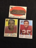 3 Card Lot of 1959 Topps Football Cards - #31, #32, #33 Vintage Football Cards