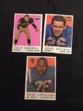 3 Card Lot of 1959 Topps Football Cards - #34, #35, #36 Vintage Football Cards