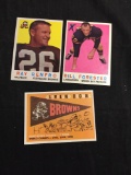 3 Card Lot of 1959 Topps Football Cards - #37, #38, #39 Vintage Football Cards