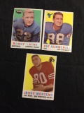 3 Card Lot of 1959 Topps Football Cards - #40, #41, #42 Vintage Football Cards
