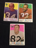 3 Card Lot of 1959 Topps Football Cards - #49, #50, #52 Vintage Football Cards