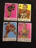 4 Card Lot of 1959 Topps Football Cards - #56, #57, #58, #59 Vintage Football Cards