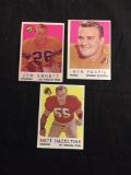 3 Card Lot of 1959 Topps Football Cards - #70, #71, #72 Vintage Football Cards