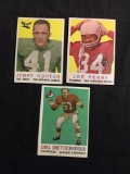 3 Card Lot of 1959 Topps Football Cards - #79, #80, #81 Vintage Football Cards