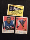 3 Card Lot of 1959 Topps Football Cards - #98, #99, #100 Vintage Football Cards