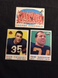 3 Card Lot of 1959 Topps Football Cards - #118, #119, #120 Vintage Football Cards