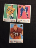 3 Card Lot of 1959 Topps Football Cards - #121, #122, #123 Vintage Football Cards