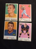 4 Card Lot of 1959 Topps Football Cards - #141, #142, #143, #144 Vintage Football Cards