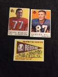 3 Card Lot of 1959 Topps Football Cards - #166, #167, #168 Vintage Football Cards