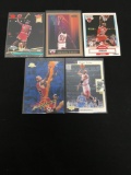 5 Card Lot of MICHAEL JORDAN Chicago Bulls Basketball Cards from Collection