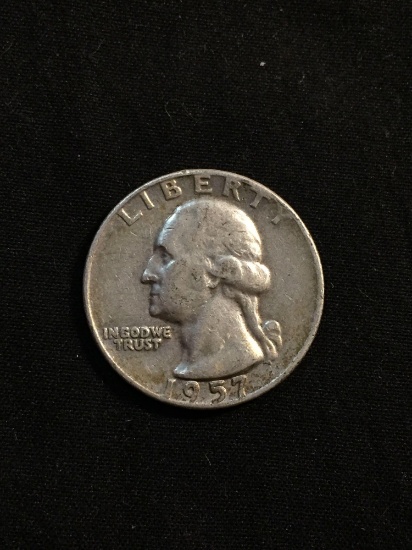 1957-D United States Washington Silver Quarter - 90% Silver Coin