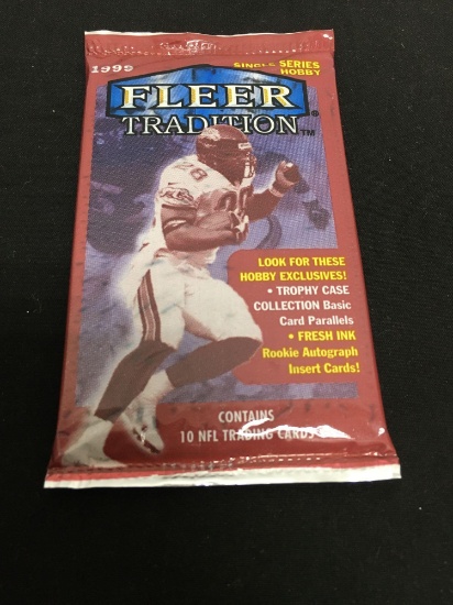 Factory Sealed Pack of 1999 Fleer Tradition Football Cards from Box Break