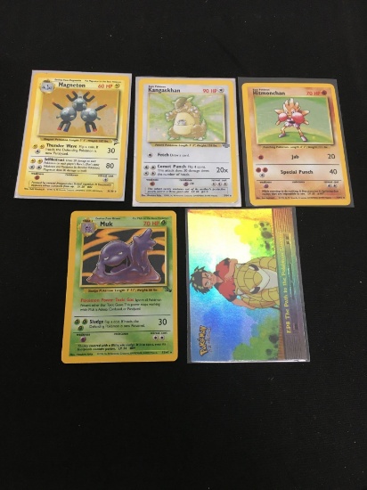 Lot of 5 Vintage Holo Holofoil Pokemon Cards from Collection