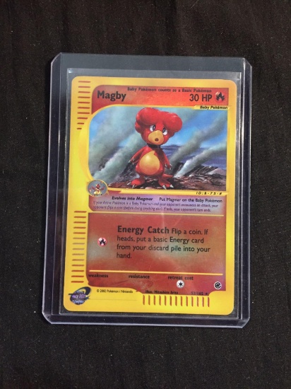 Reverse Foil Magby Holo Rare 52/165 Expedition Pokemon Card