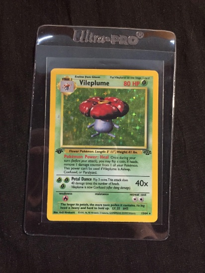 First Edition Holo Rare Jungle Pokemon Card - Vileplume 15/64