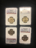 4 Count Lot James Madison 2007 D $1 Coins Brilliant Uncirculated