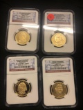 4 Count Lot First Four Presidents 2007 D $1 Coins Brilliant Uncirculated
