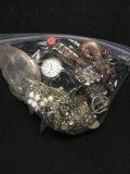 Large Bag of Wearable Jewelry Watches, Earrings, Necklaces, Rings, ETC