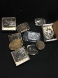 10 Count Lot of Belt Buckles some with COA