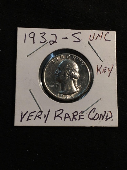 1932-S United States Washington Silver Quarter - 90% Silver Coin