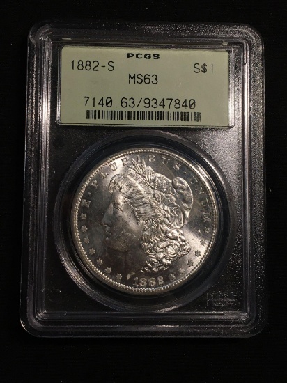 1882-S United States Morgan Silver Dollar - PCGS Graded MS 63