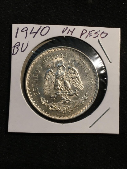 1940 Mexico 1 Peso Silver Foreign Coin