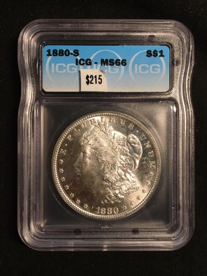 1880-S United States Morgan Silver Dollar - ICG MS 66 Graded