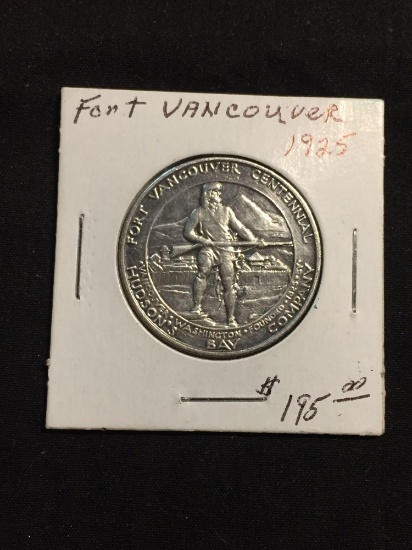 1925 United States Fort Vancouver Silver Half Dollar - 90% Silver Coin