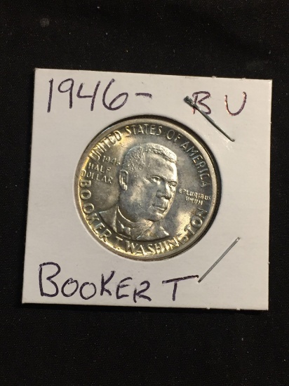 1946 United States Booker T. Washington Silver Half Dollar - 90% Silver Coin