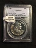 1962 United States Franklin Silver Half Dollar - PCGS PR 67 Graded