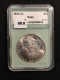 1884-CC United States Morgan Silver Dollar - Carson City - NTC Graded MS 66