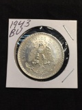 1943 Mexico 1 Peso Silver Foreign Coin