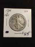 1916 United States Walking Liberty Silver Half Dollar - 90% Silver Coin