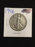 1946 United States Walking Liberty Silver Half Dollar - 90% Silver Coin