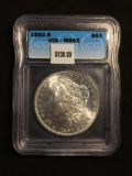 1882-S United States Morgan Silver Dollar - ICG MG 65 Graded