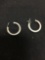 Rounded 20mm Diameter 3mm Wide Pair of Sterling Silver Hoop Earrings