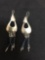 Teardrop Shaped 65mm Long 15mm Wide Pair of Sterling Silver Chandelier Earrings w/ Beaded Drops