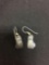 Whimsical Feline Motif 18x10mm Pair of Sterling Silver Shepard's Hook Earrings