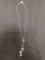 Elegant 20in Long Sterling Silver Necklace w/ Triple Pearl Accented Graduating Drops
