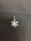 Laser-Carved Detailed 15mm Diameter Sterling Silver Snowflake Pendant