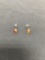Round 5mm Amber Ball Feature Pair of Sterling Silver Stud Earrings