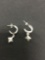 Rounded High Polished 5mm Wide 14mm Diameter Pair of Sterling Silver Hoop Earrings w/ Star Charm