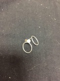 Rounded 14mm Diameter 1mm Wide Pair of Sterling Silver Hoop Earrings