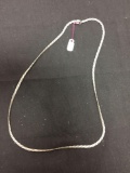 Flat Rope Link 3mm Wide 24in Long Sterling Silver Necklace